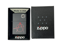 2015 20842 Anarchy Symbol Black Matte Zippo Lighter - Hers and His Treasures
