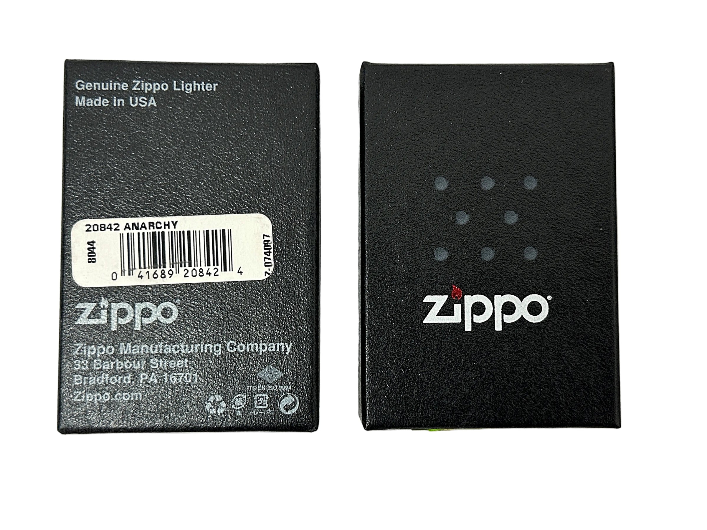 2015 20842 Anarchy Symbol Black Matte Zippo Lighter - Hers and His Treasures