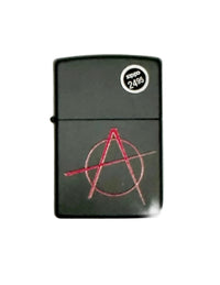 2015 20842 Anarchy Symbol Black Matte Zippo Lighter - Hers and His Treasures