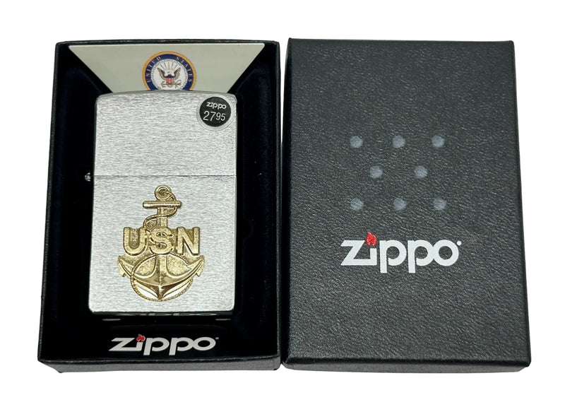 2015 United States Navy Anchor Emblem Zippo Lighter - Hers and His Treasures