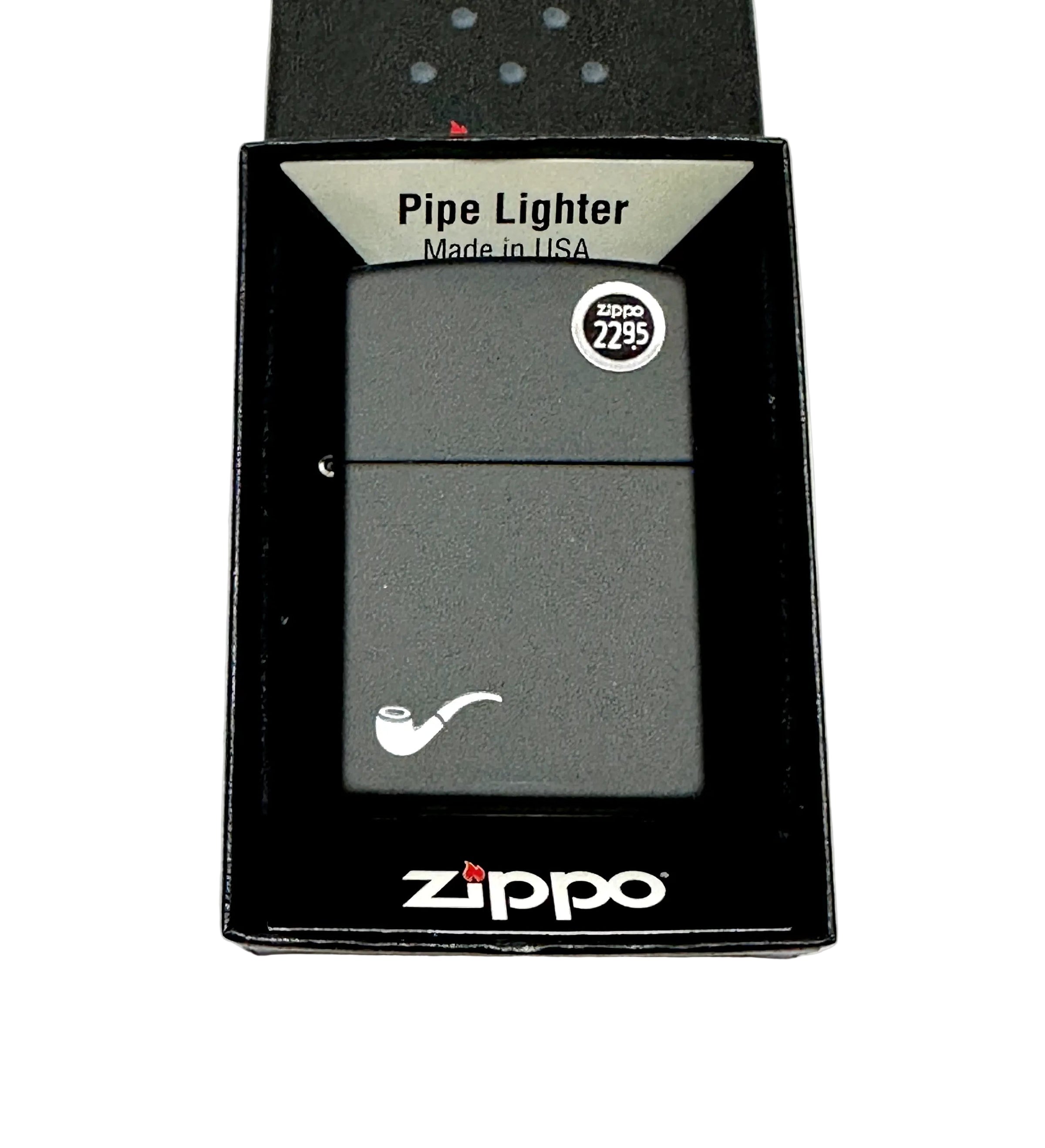 2015 Slim Black Matte 218PL Zippo Pipe Lighter - Hers and His Treasures
