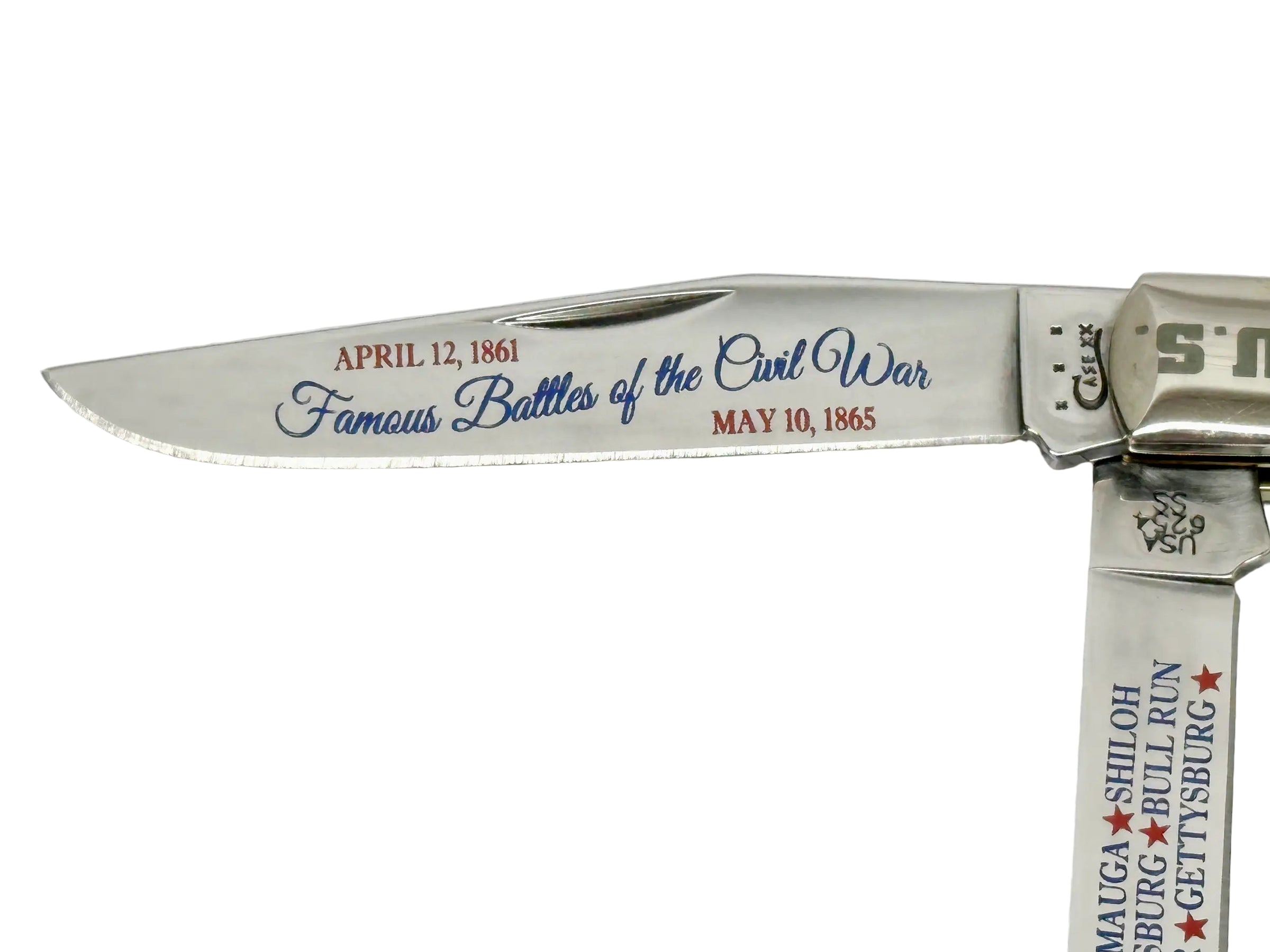 2015 Case XX Battles of Civil War Blue Bone Trapper Pocket Knife - Hers and His Treasures