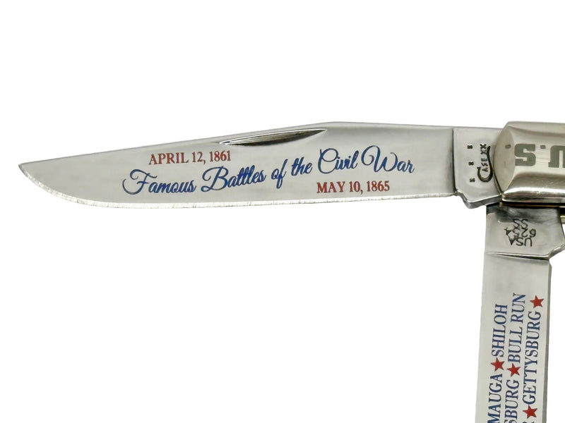 2015 Case XX Battles of Civil War Blue Bone Trapper Pocket Knife - Hers and His Treasures