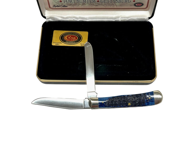 2015 Case XX Battles of Civil War Blue Bone Trapper Pocket Knife - Hers and His Treasures
