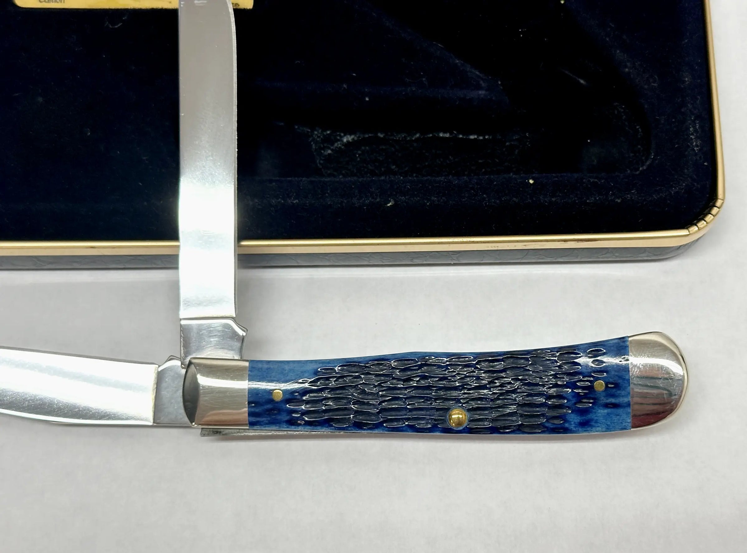 2015 Case XX Battles of Civil War Blue Bone Trapper Pocket Knife - Hers and His Treasures