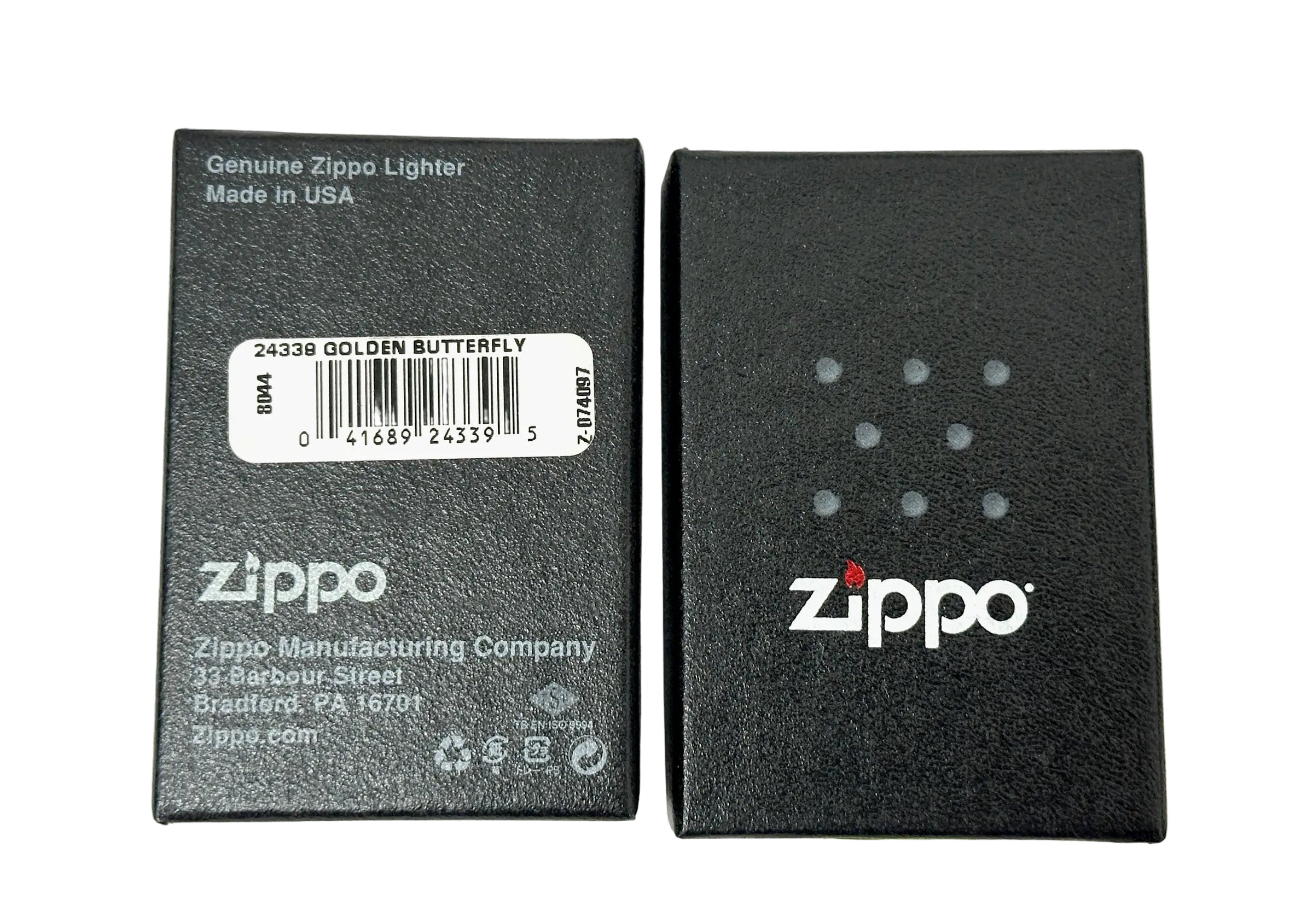 2015 Golden Butterfly 24338 Satin Chrome Zippo Lighter  - Hers and His Treasures