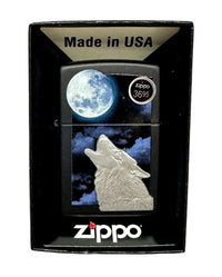 2015 Howling Wolf 28879 Black Matte Zippo Lighter - Hers and His Treasures