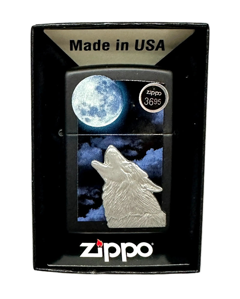 2015 Howling Wolf 28879 Black Matte Zippo Lighter - Hers and His Treasures