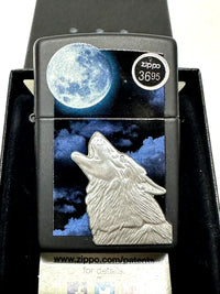 2015 Howling Wolf 28879 Black Matte Zippo Lighter - Hers and His Treasures