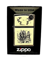 2015 Scrimshaw Ship 359 Reg Zippo Lighter - Hers and His Treasures