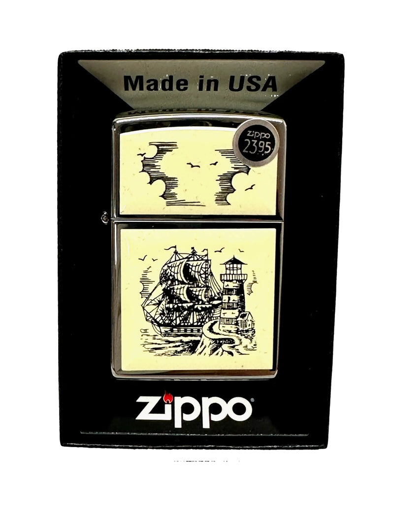 2015 Scrimshaw Ship 359 Reg Zippo Lighter - Hers and His Treasures