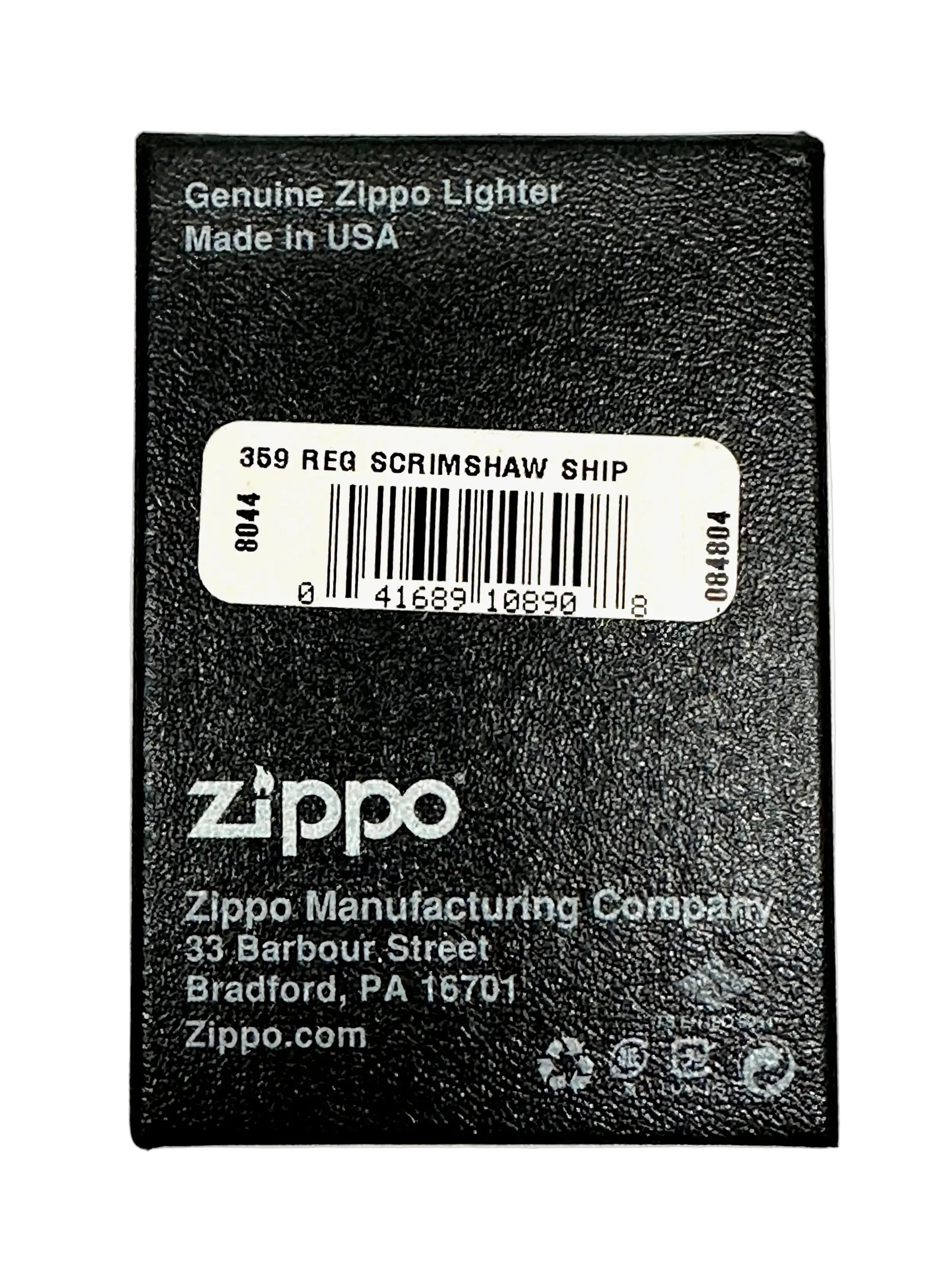 2015 Scrimshaw Ship 359 Reg Zippo Lighter - Hers and His Treasures