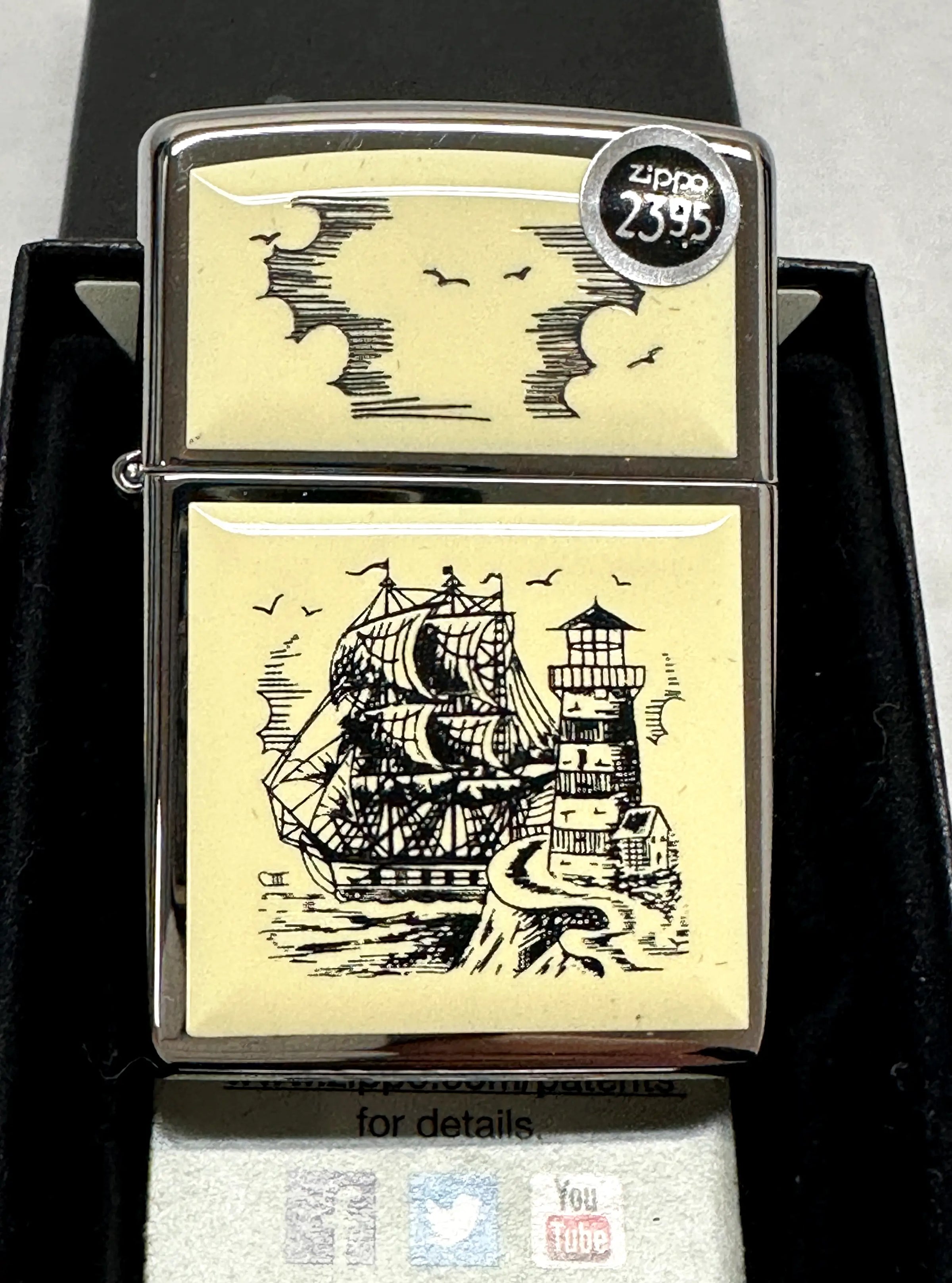 2015 Scrimshaw Ship 359 Reg Zippo Lighter - Hers and His Treasures