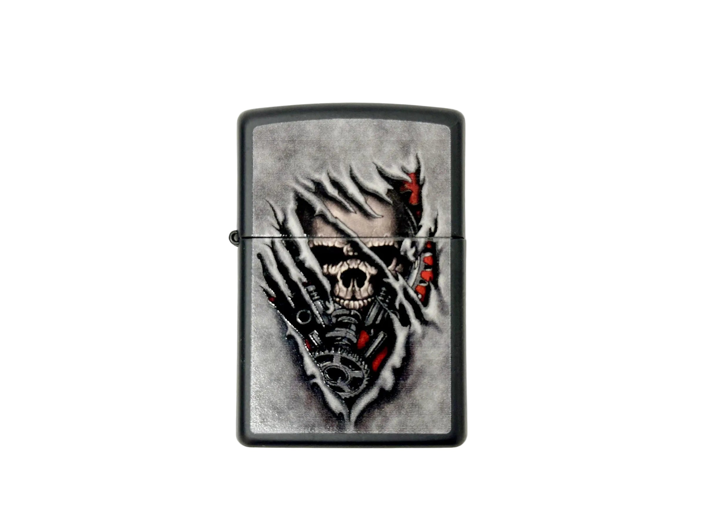 2015 Skull Gears Steampunk 28882 Black Matte Zippo Lighter - Hers and His Treasures