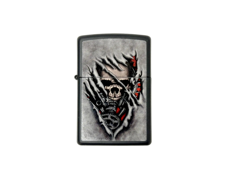2015 Skull Gears Steampunk 28882 Black Matte Zippo Lighter - Hers and His Treasures