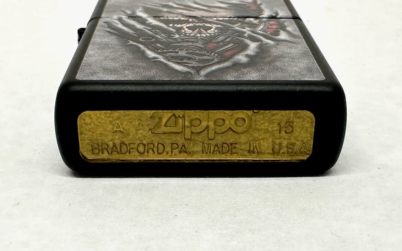 2015 Skull Gears Steampunk 28882 Black Matte Zippo Lighter - Hers and His Treasures