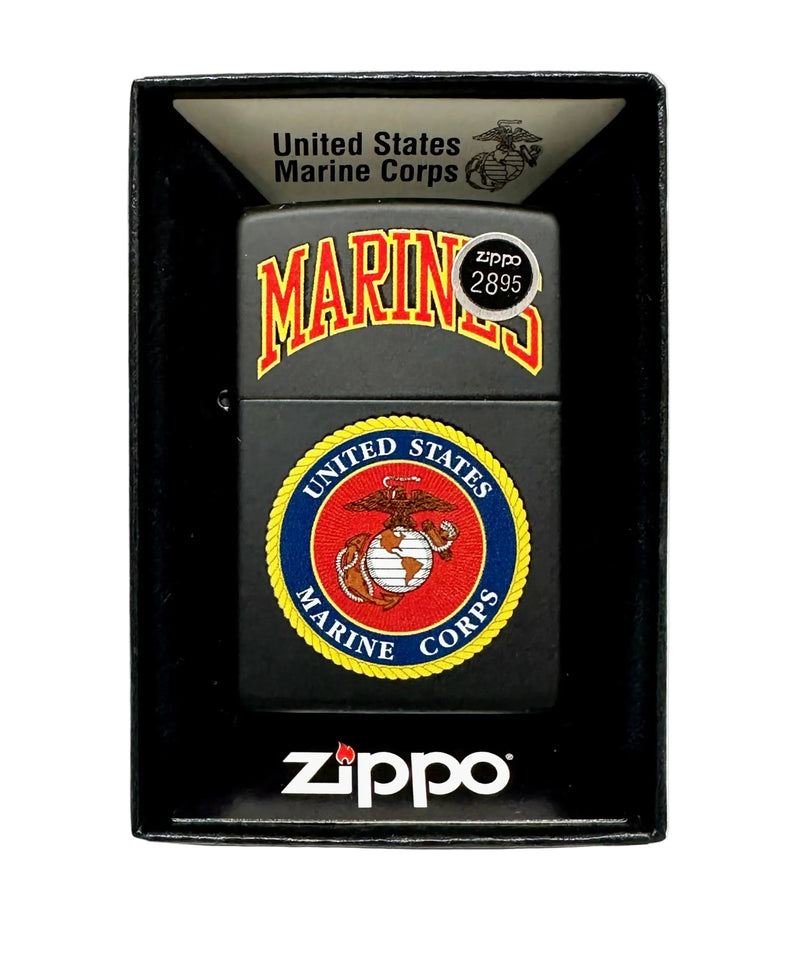 2015 U.S. Marines Black Matte 218 539 Zippo Lighter - Hers and His Treasures