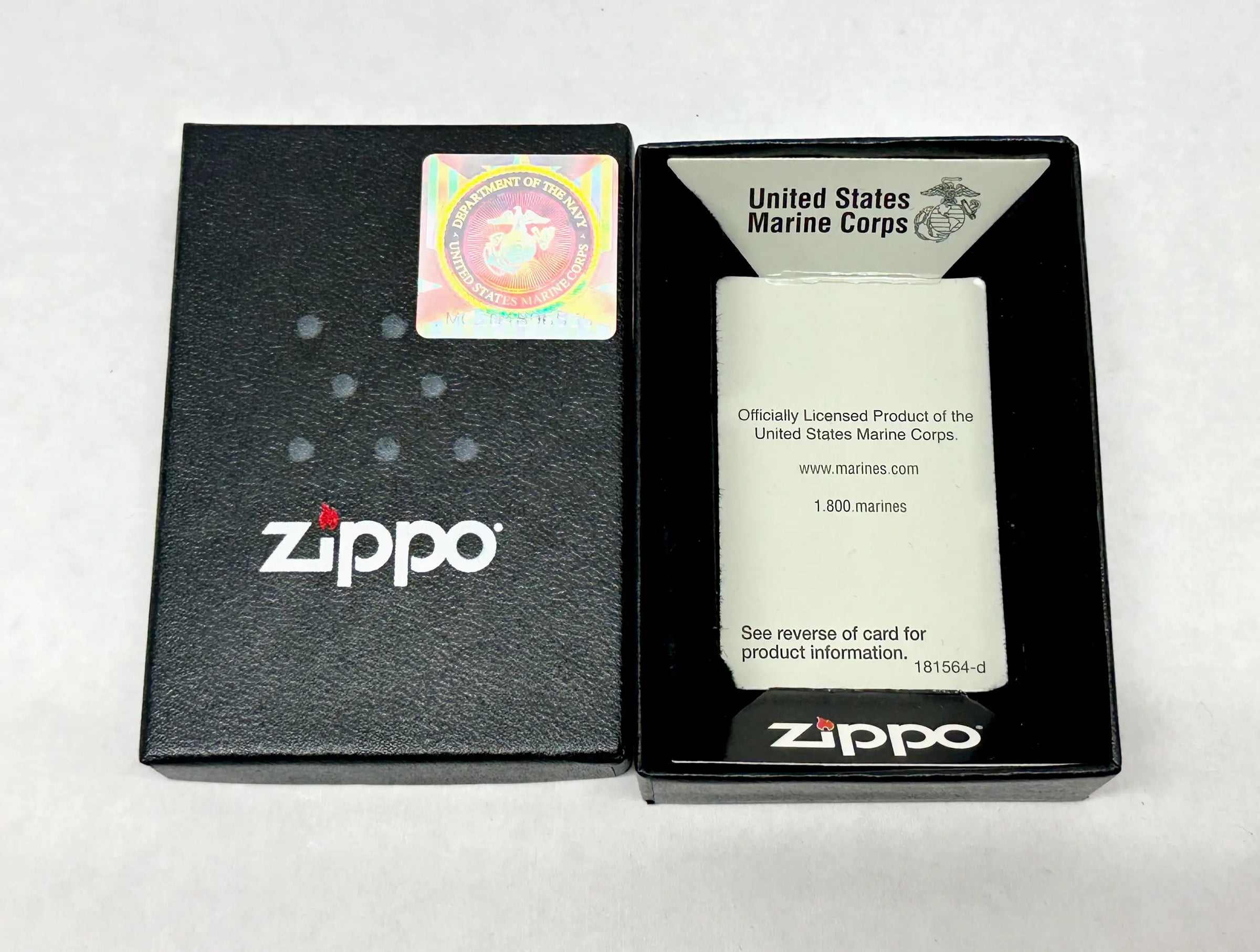 2015 U.S. Marines Black Matte 218 539 Zippo Lighter - Hers and His Treasures