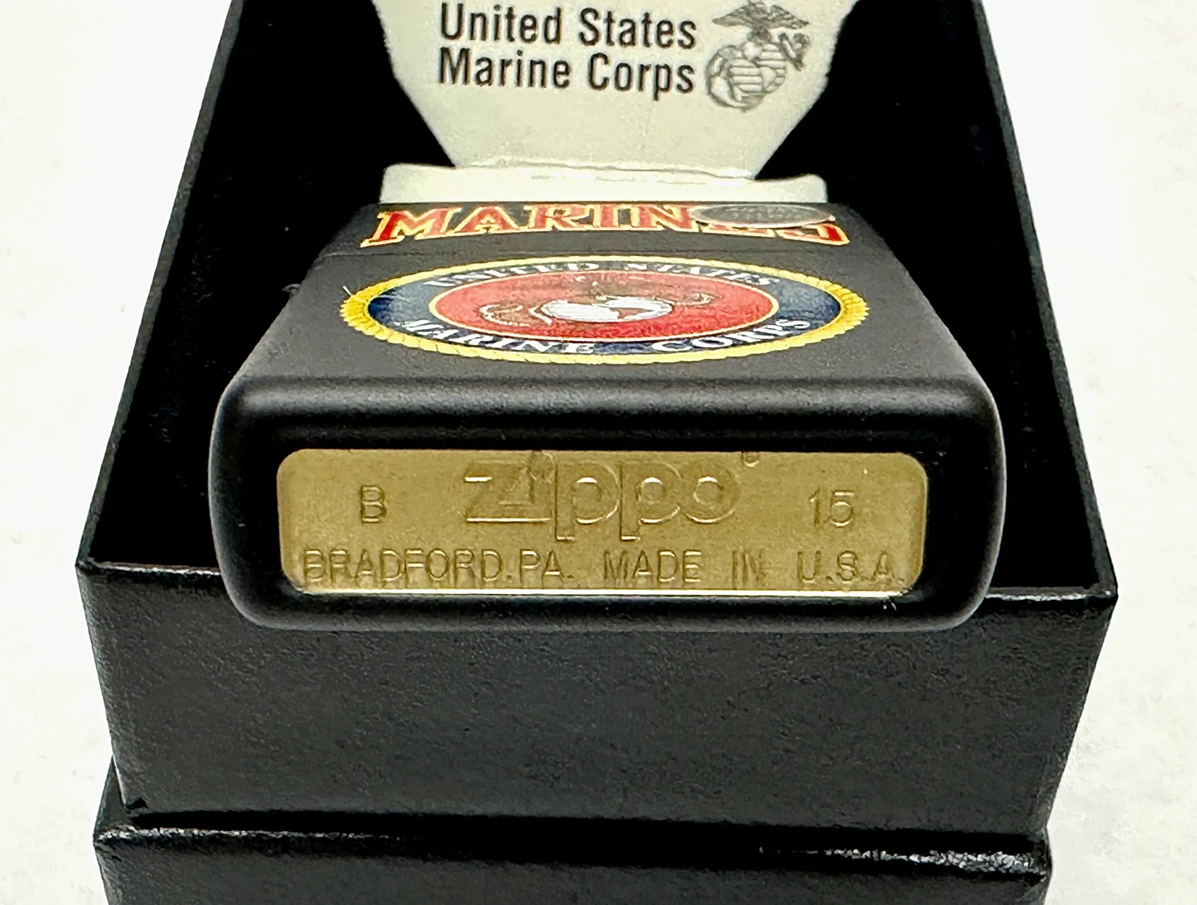2015 U.S. Marines Black Matte 218 539 Zippo Lighter - Hers and His Treasures