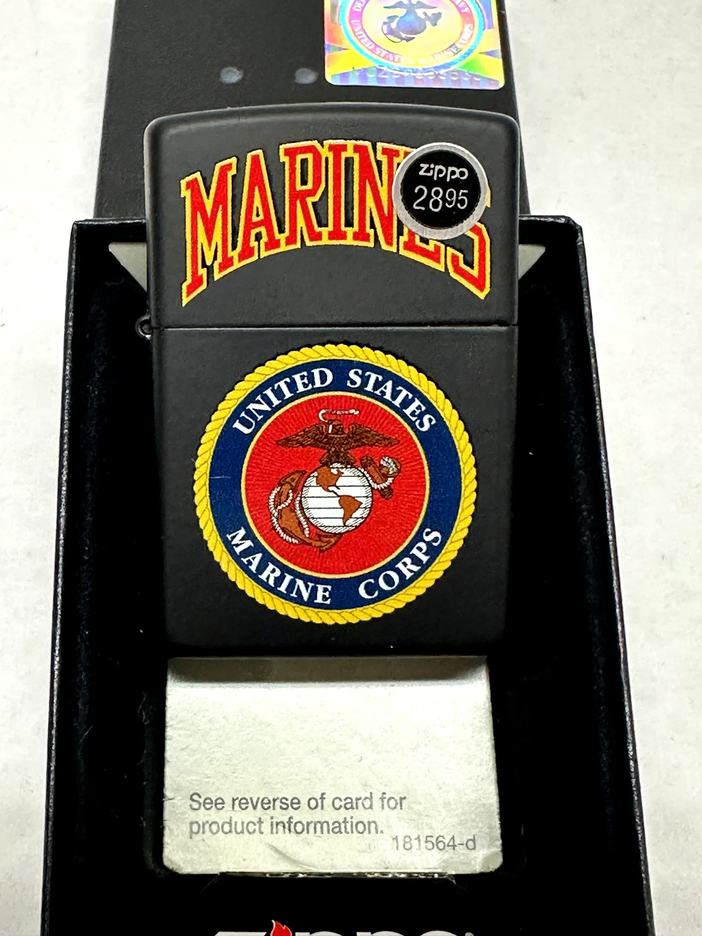 2015 U.S. Marines Black Matte 218 539 Zippo Lighter - Hers and His Treasures