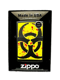 2015 Yellow Hazardous Biohazard 24330 Black Matte Zippo Lighter - Hers and His Treasures