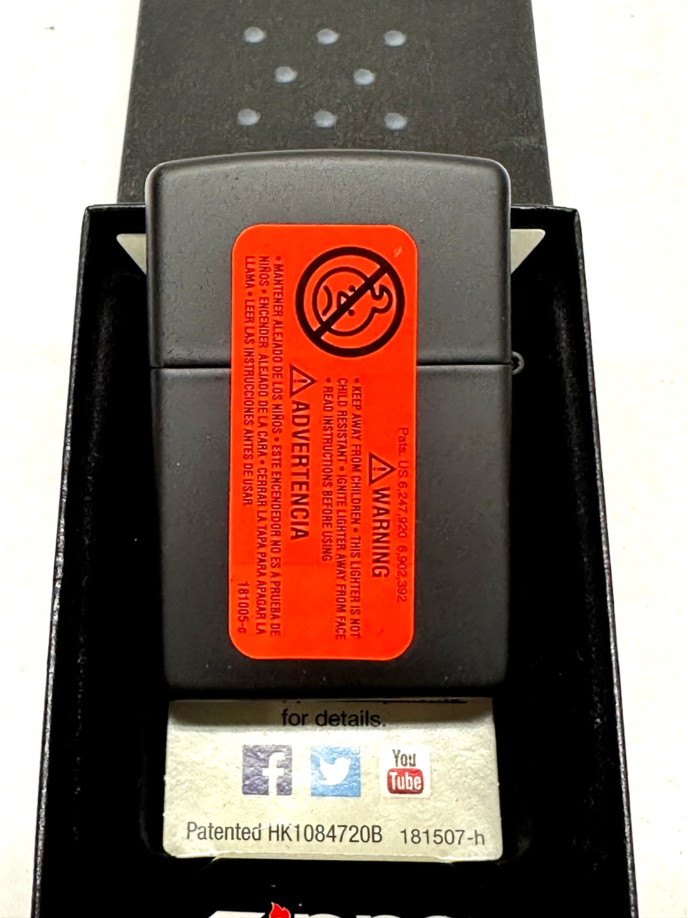 2015 Yellow Hazardous Biohazard 24330 Black Matte Zippo Lighter - Hers and His Treasures