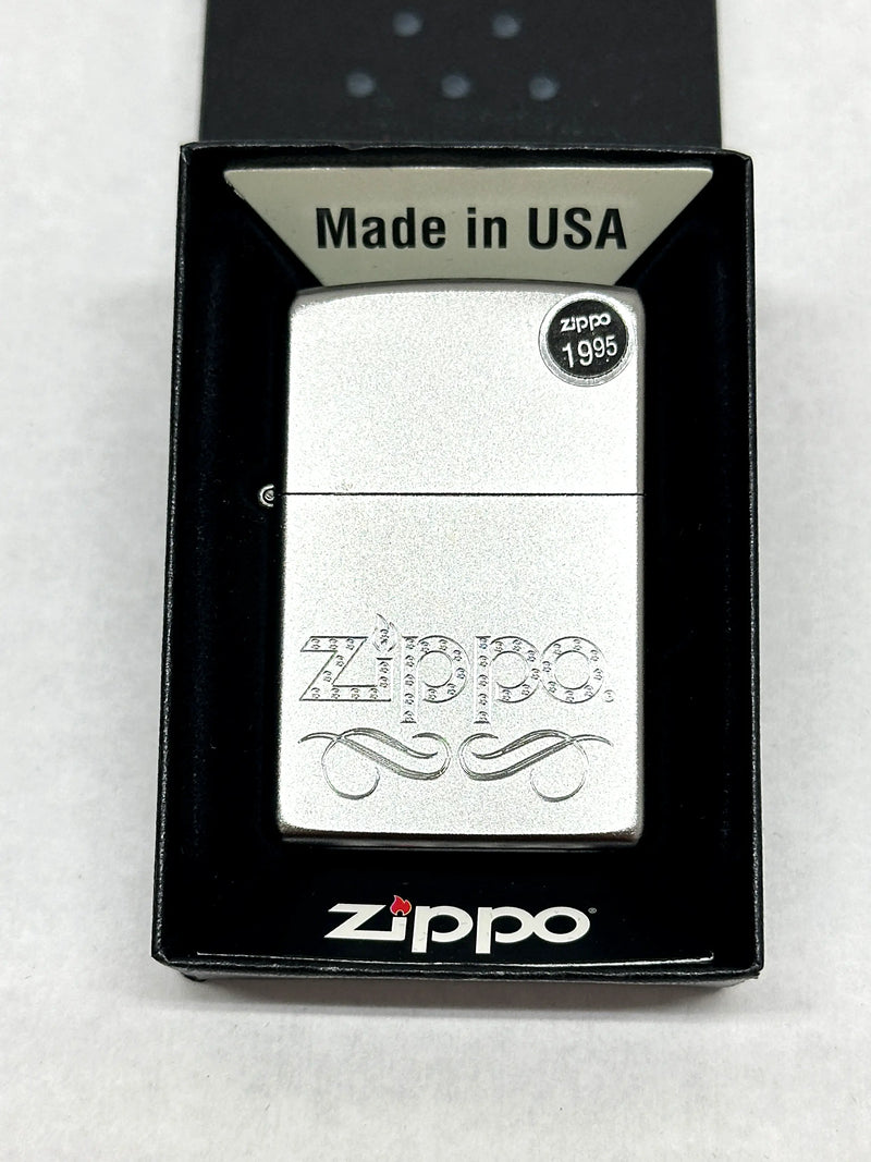 2015 Zippo Scroll 24335 Zippo Satin Chrome Lighter - Hers and His Treasures