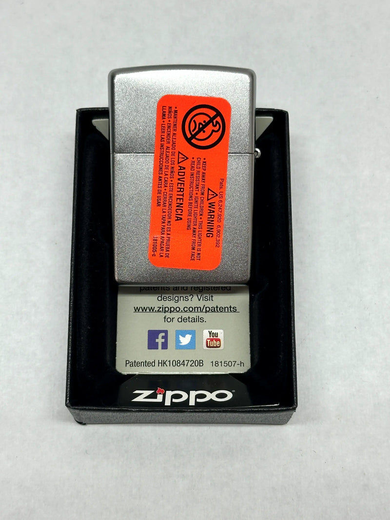 2015 Zippo Scroll 24335 Zippo Satin Chrome Lighter - Hers and His Treasures