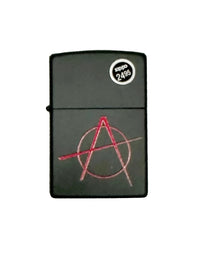 2016 20842 Anarchy Symbol Black Matte Zippo Lighter - Hers and His Treasures