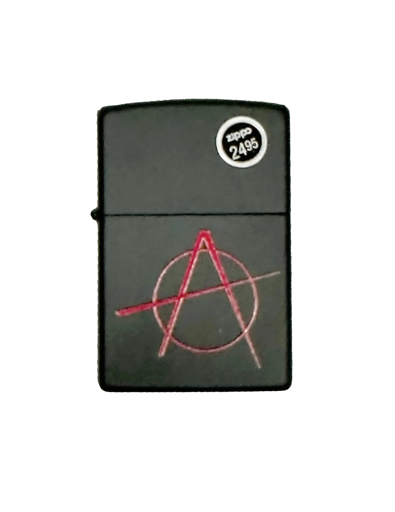 2016 20842 Anarchy Symbol Black Matte Zippo Lighter - Hers and His Treasures