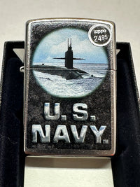 2015 U.S. Navy 28579 Street Chrome Zippo Lighter - Hers and His Treasures