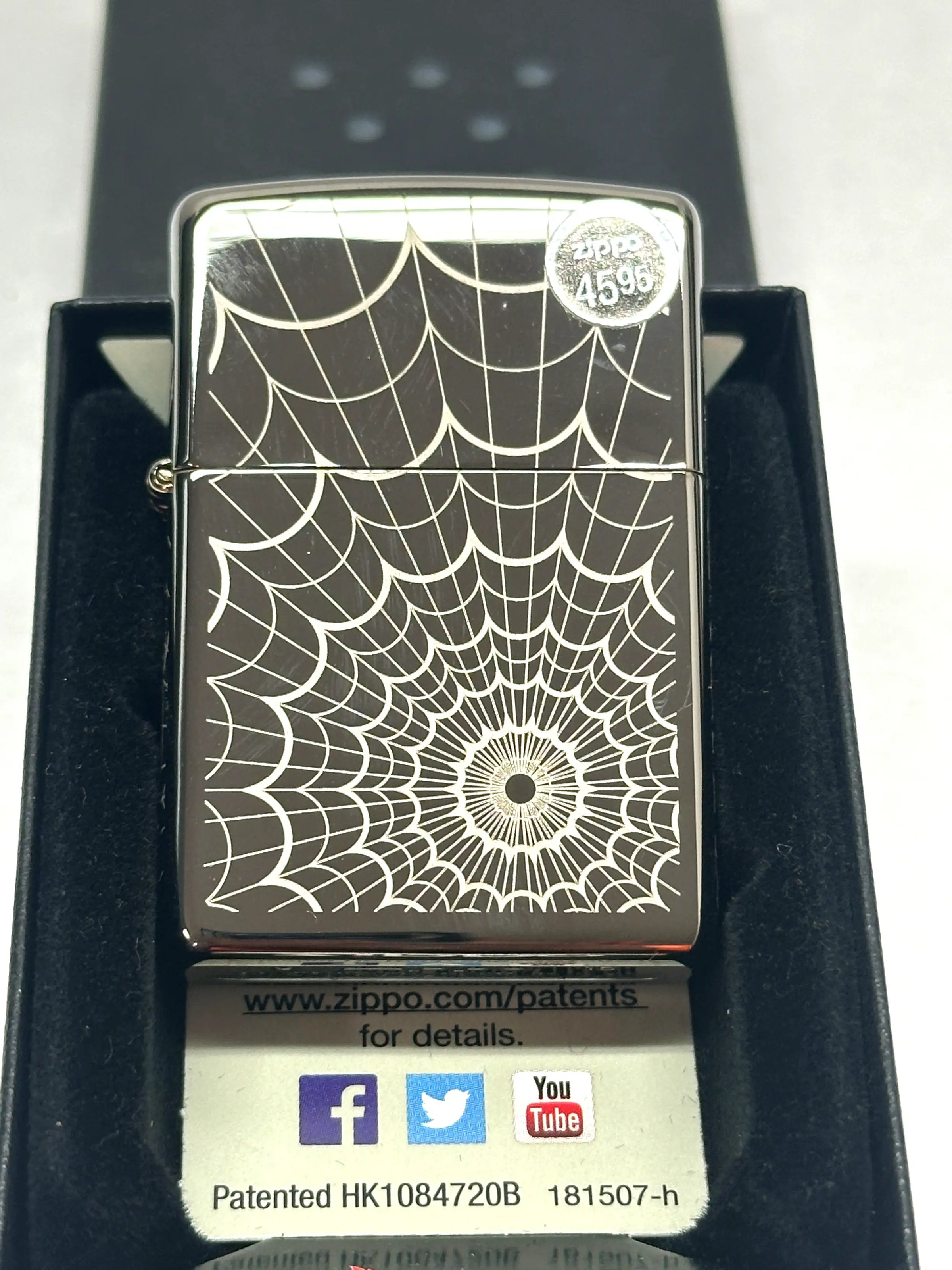 2015 Web All Over Black Ice Zippo Lighter - Hers and His Treasures