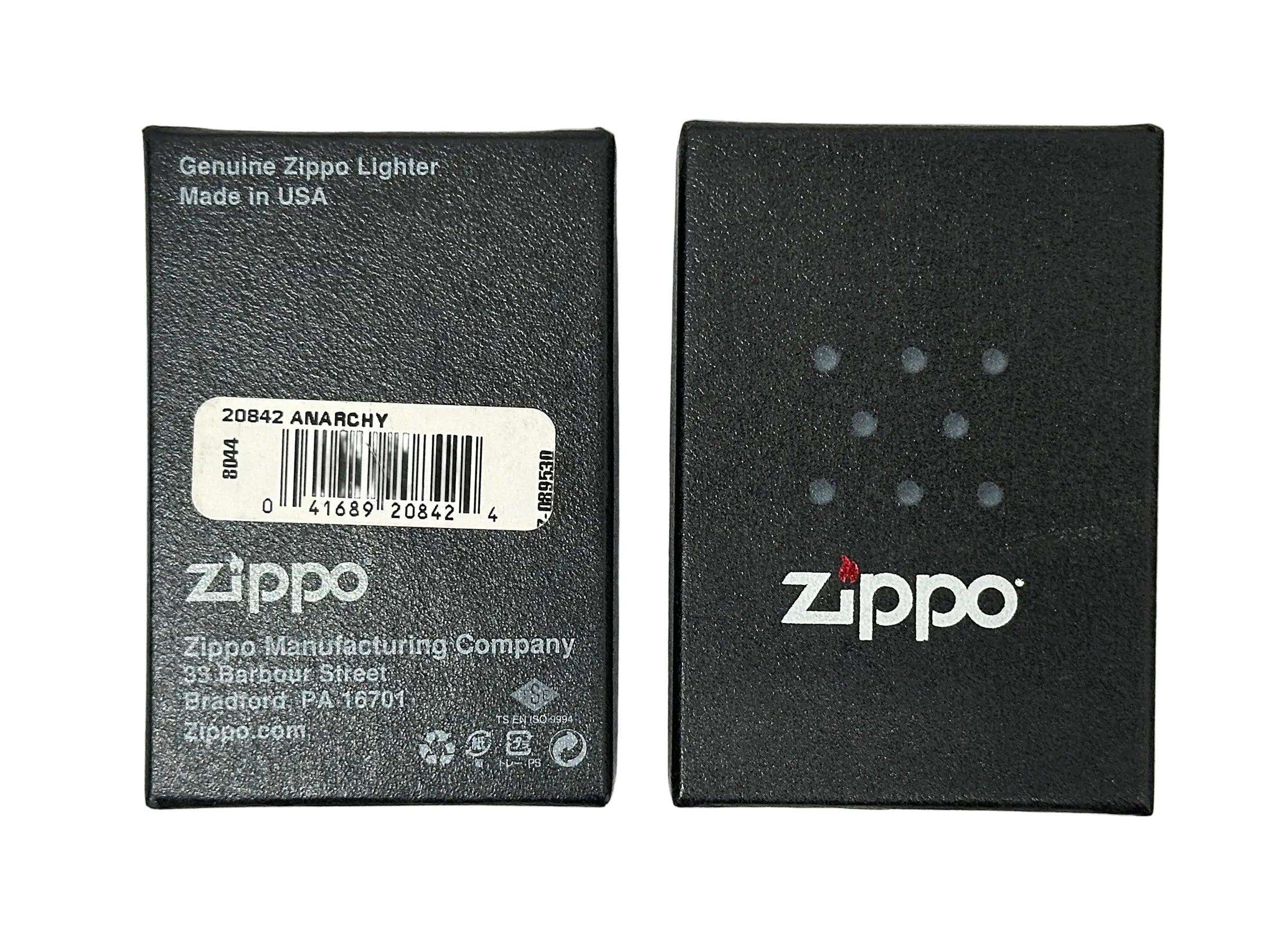 2016 20842 Anarchy Symbol Black Matte Zippo Lighter - Hers and His Treasures