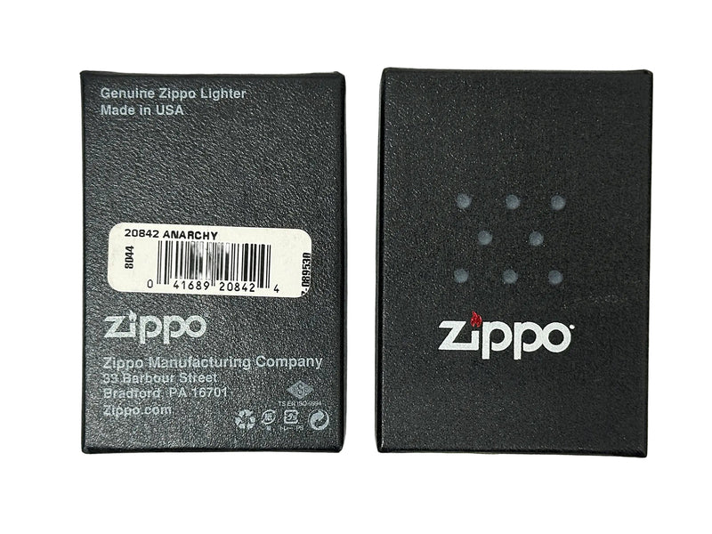 2016 20842 Anarchy Symbol Black Matte Zippo Lighter - Hers and His Treasures