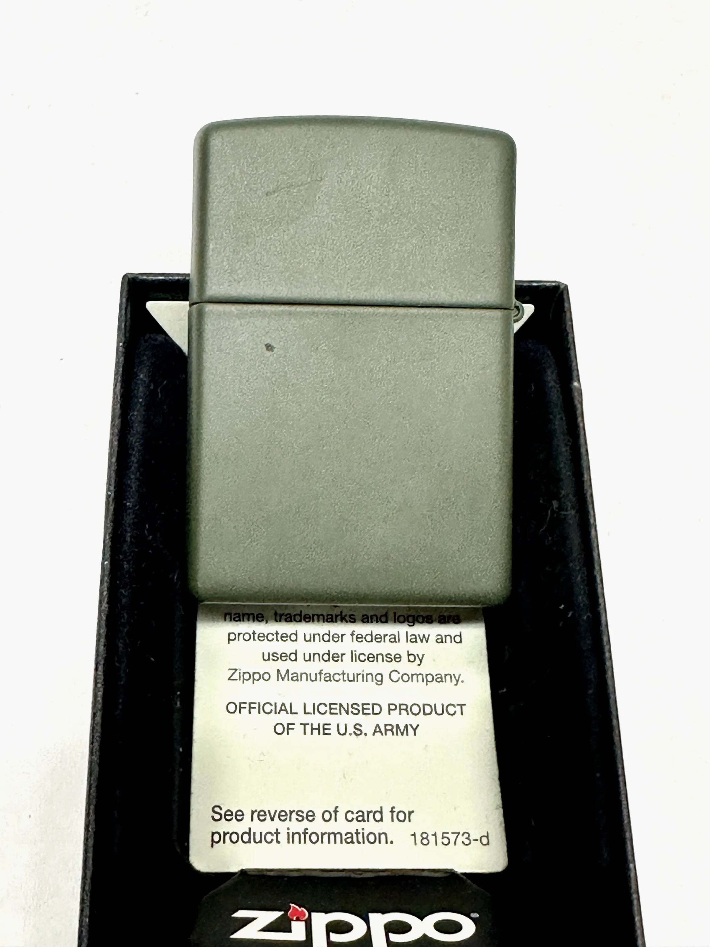 2016 U.S. Army Matte Green 280ARM REG EMB Zippo Lighter - Hers and His Treasures