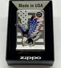2016 Eagle Flag 28449 High Polished Chrome Classic Zippo - Hers and His Treasures
