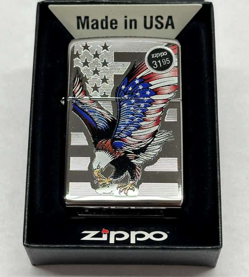 2016 Eagle Flag 28449 High Polished Chrome Classic Zippo - Hers and His Treasures