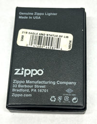 2016 Eagle and Statue of Liberty Black Matte Zippo Lighter - Hers and His Treasures
