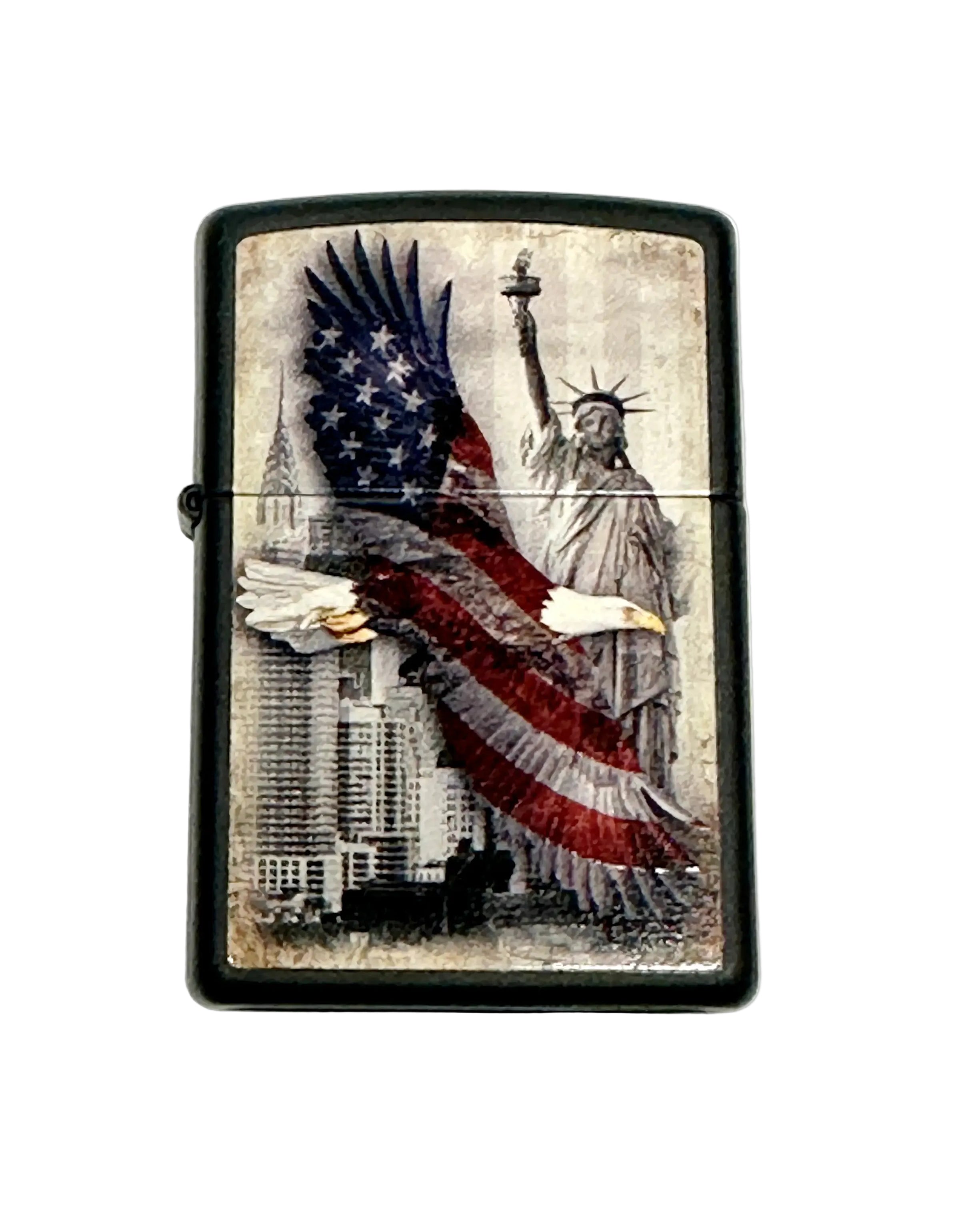 2016 Eagle and Statue of Liberty Black Matte Zippo Lighter - Hers and His Treasures