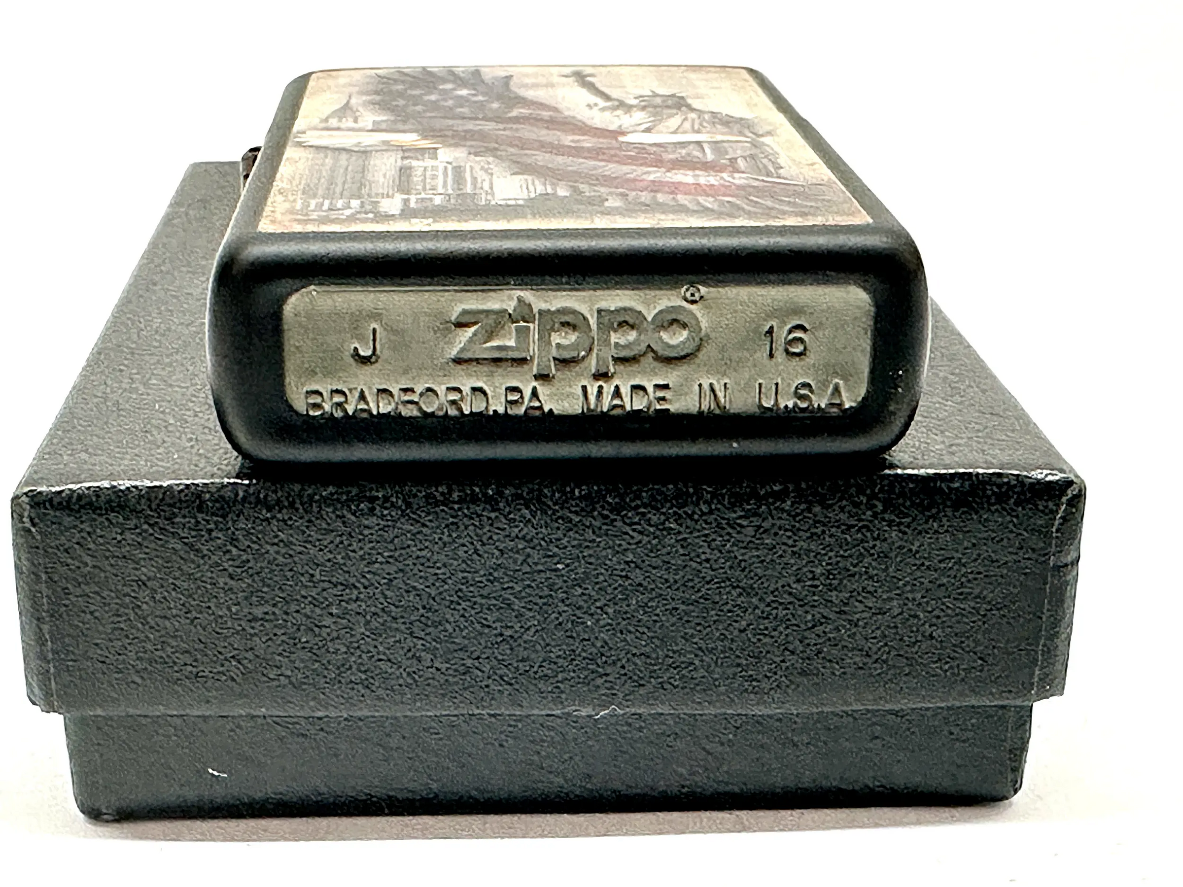 2016 Eagle and Statue of Liberty Black Matte Zippo Lighter - Hers and His Treasures