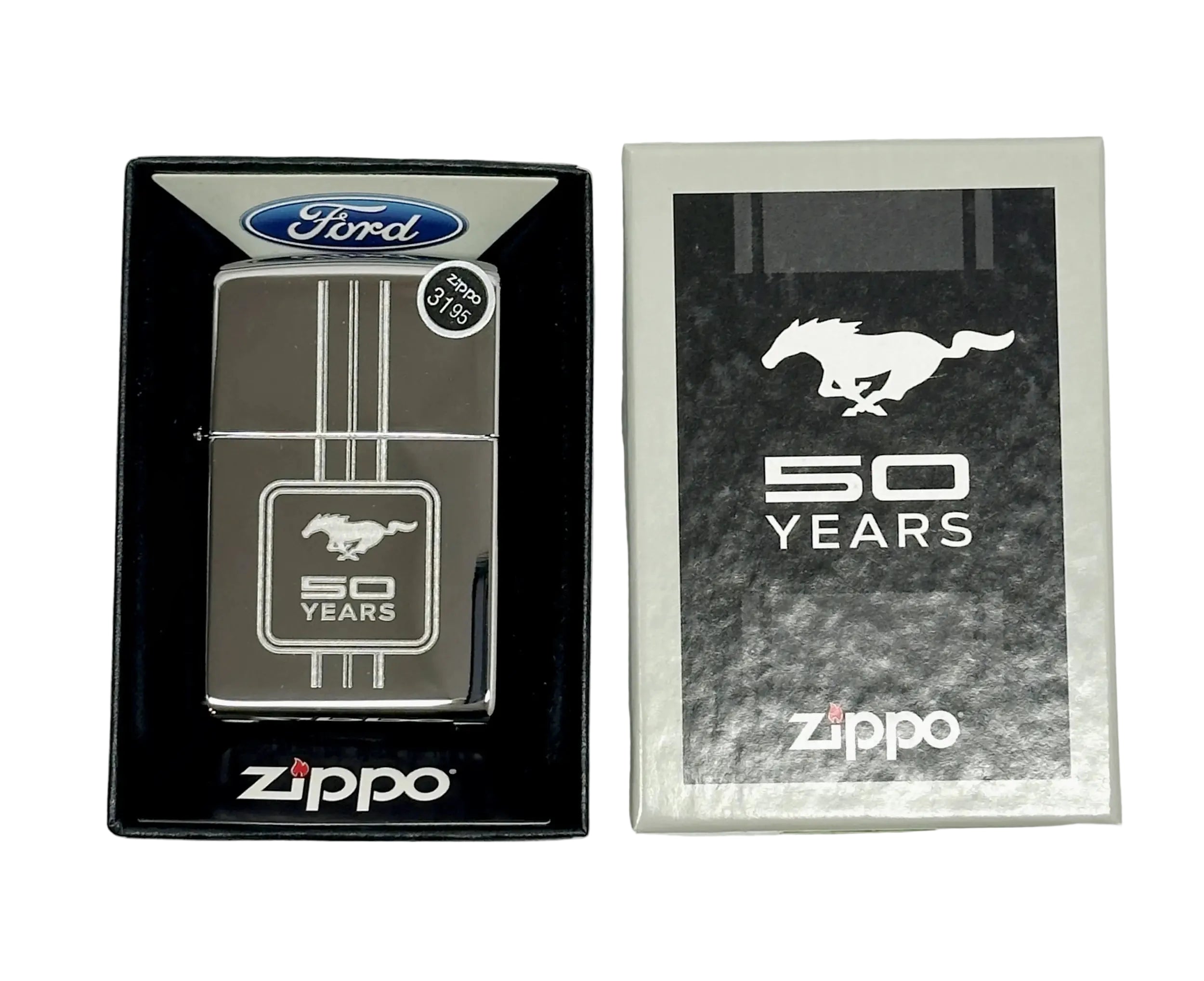 2016 28542 Ford Mustang 50 Years High Polished Chrome Zippo