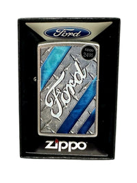 2016 Ford 28626 Ford Logo Diamond Plate Zippo Lighter - Hers and His Treasures