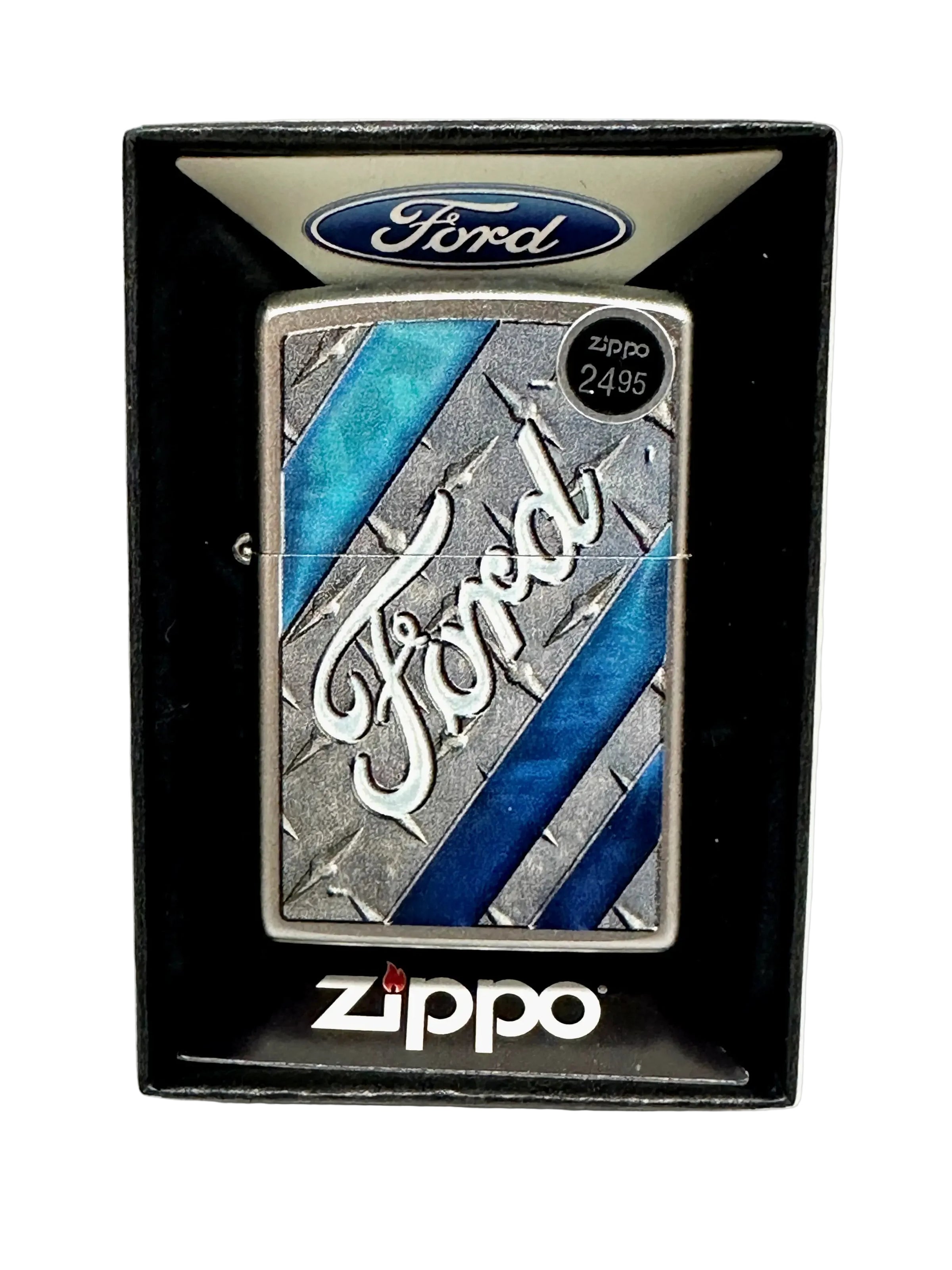 2016 Ford 28626 Ford Logo Diamond Plate Zippo Lighter - Hers and His Treasures