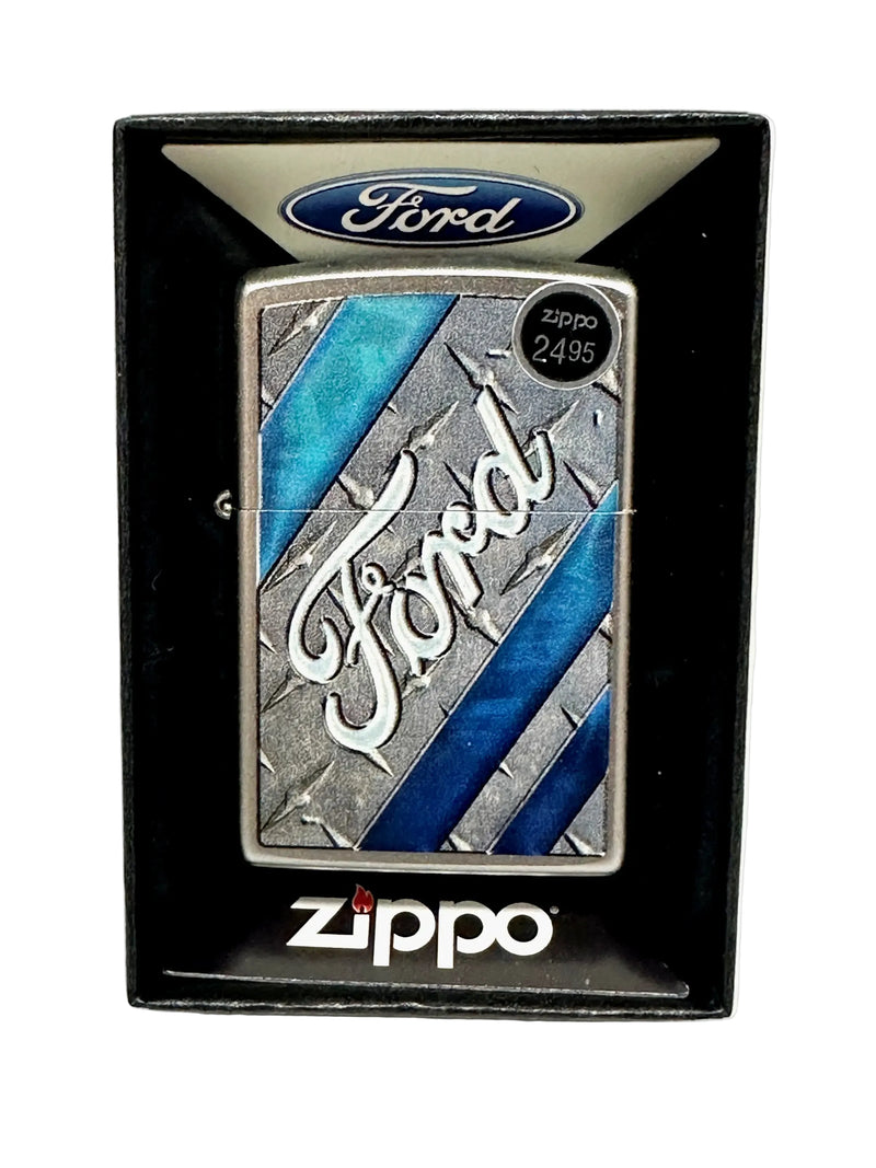 2016 Ford 28626 Ford Logo Diamond Plate Zippo Lighter - Hers and His Treasures