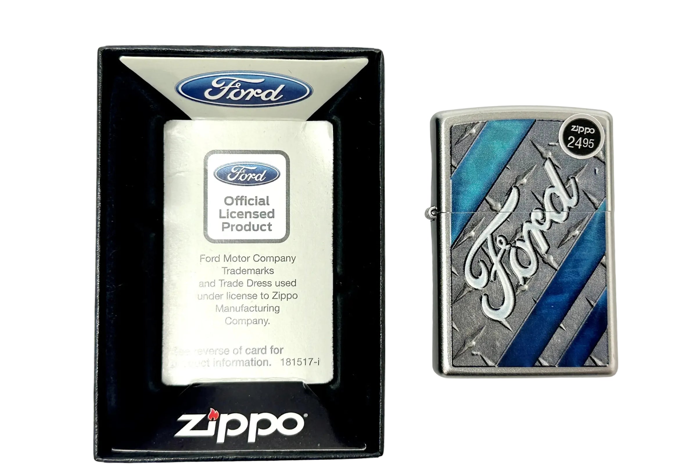 2016 Ford 28626 Ford Logo Diamond Plate Zippo Lighter - Hers and His Treasures