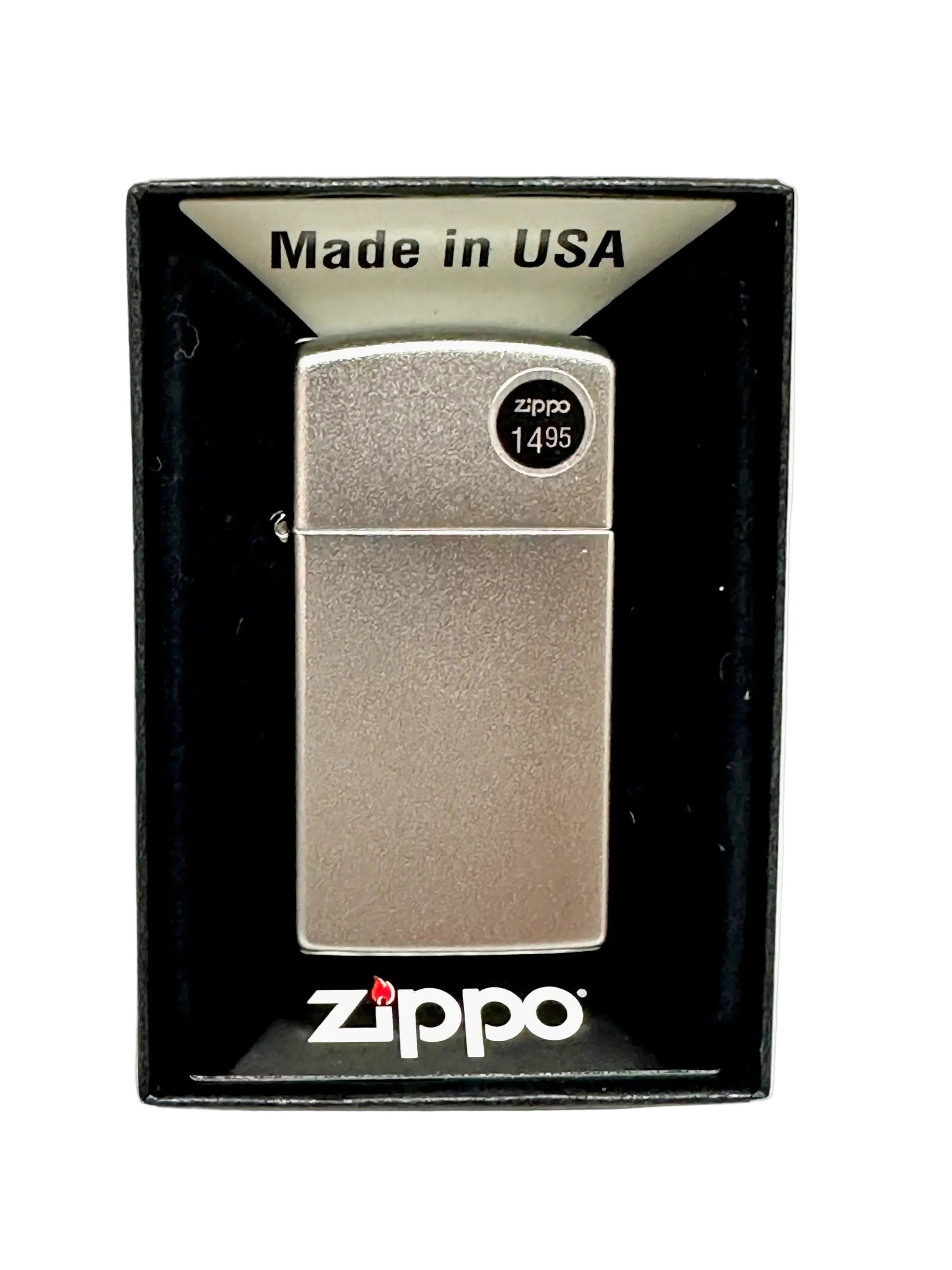 2016 Slim Satin Chrome 1605 Zippo Lighter - Hers and His Treasures