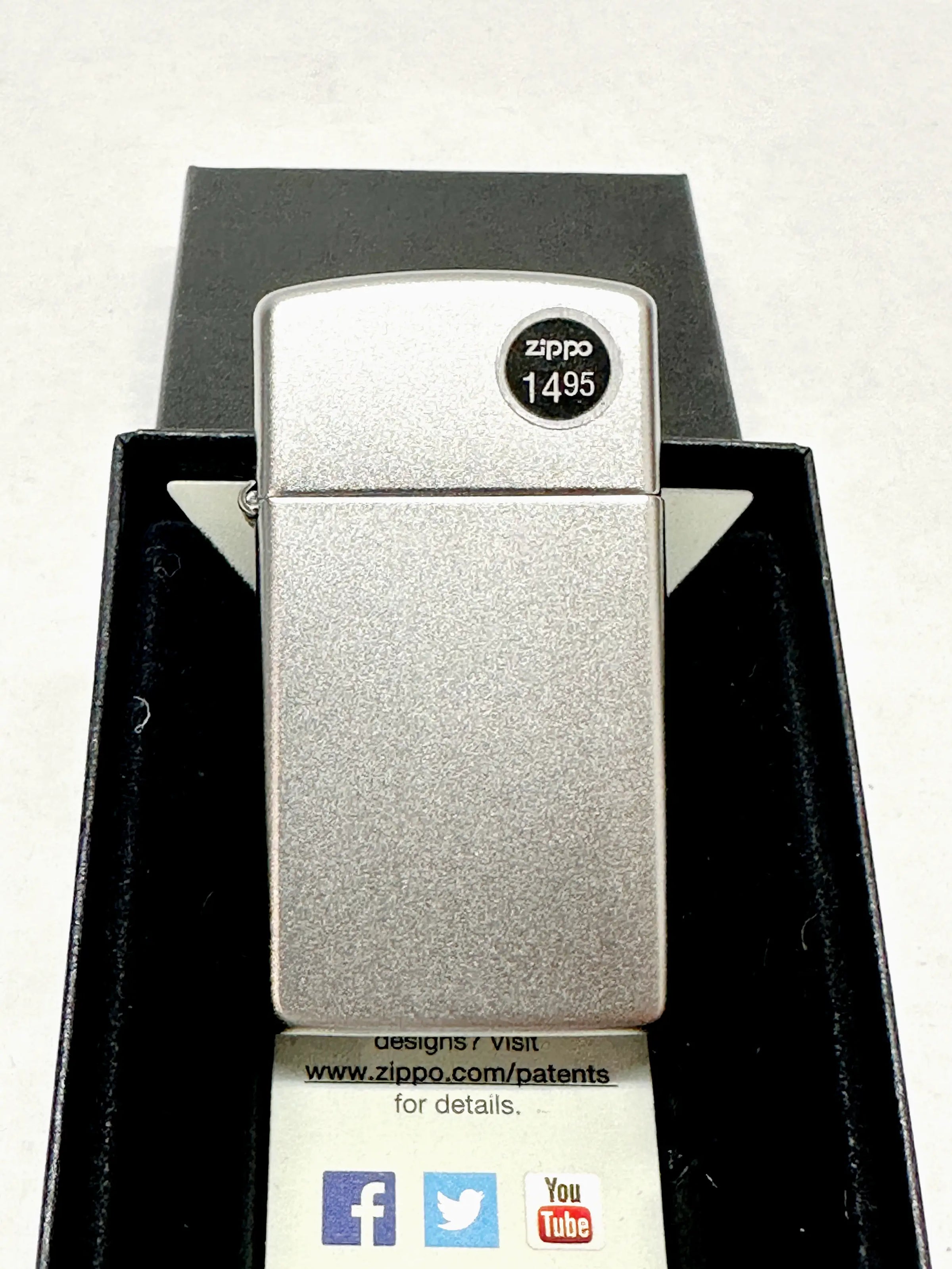 2016 Slim Satin Chrome 1605 Zippo Lighter - Hers and His Treasures