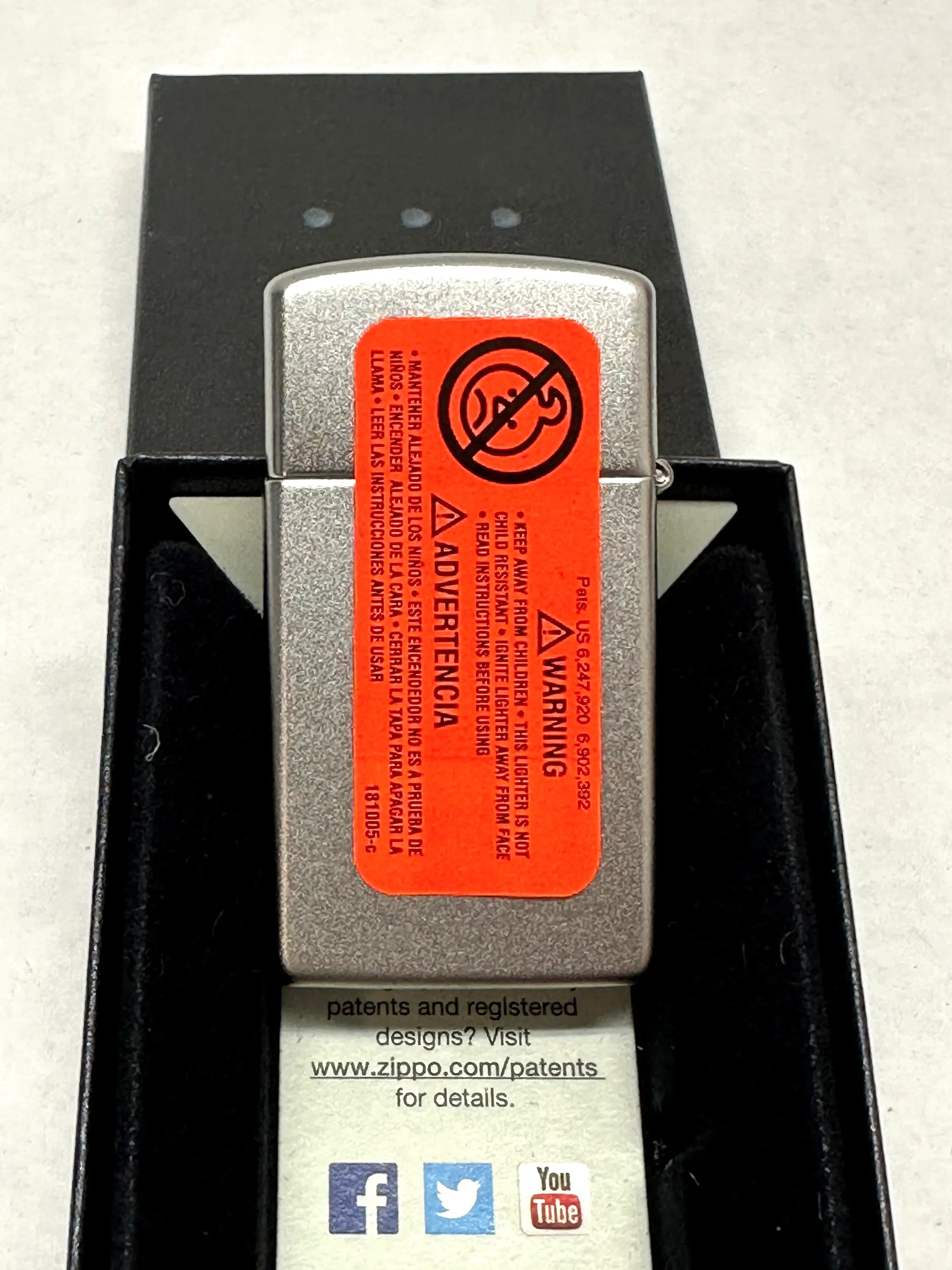 2016 Slim Satin Chrome 1605 Zippo Lighter - Hers and His Treasures