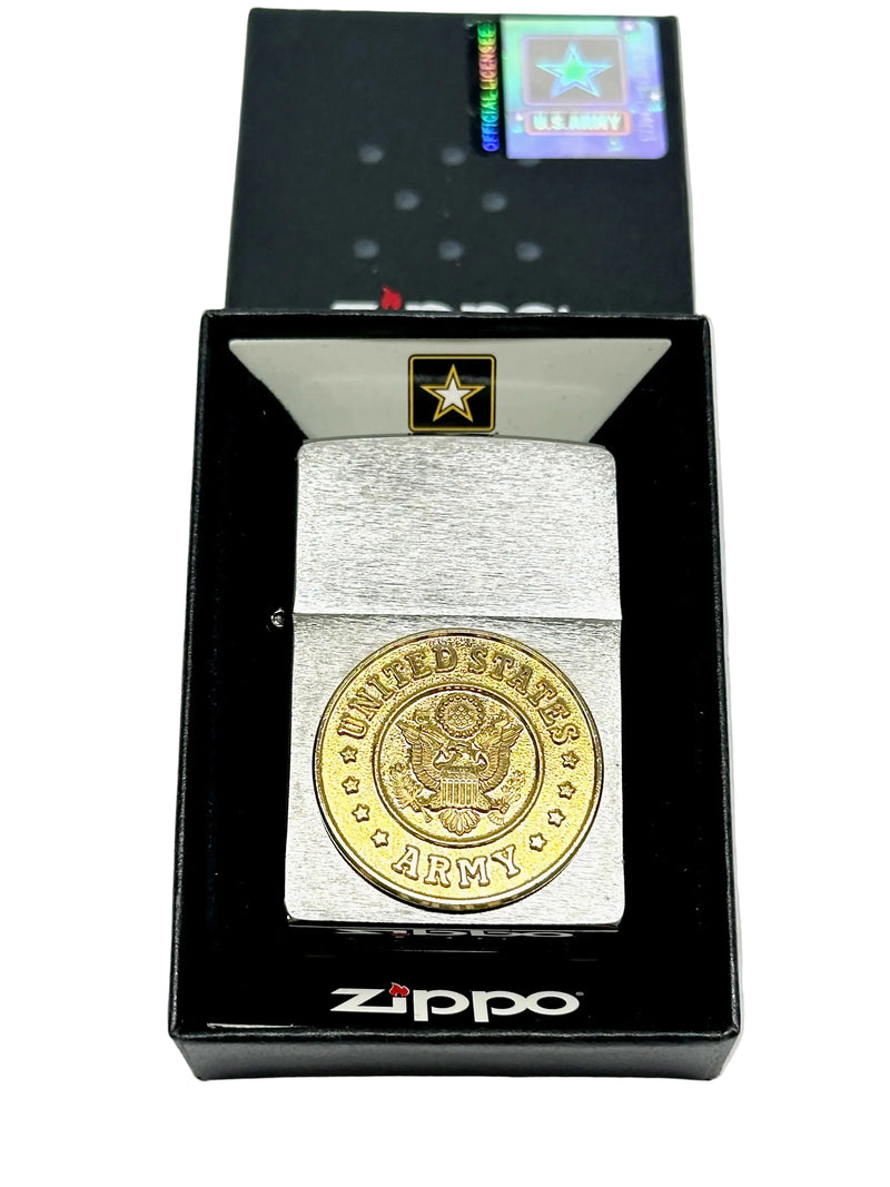 2016 U.S. Army Crest Raised Emblem Zippo Lighter - Hers and His Treasures