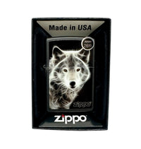 2016 White Wolf Black Matte 28303 Zippo Lighter - Hers and His Treasures